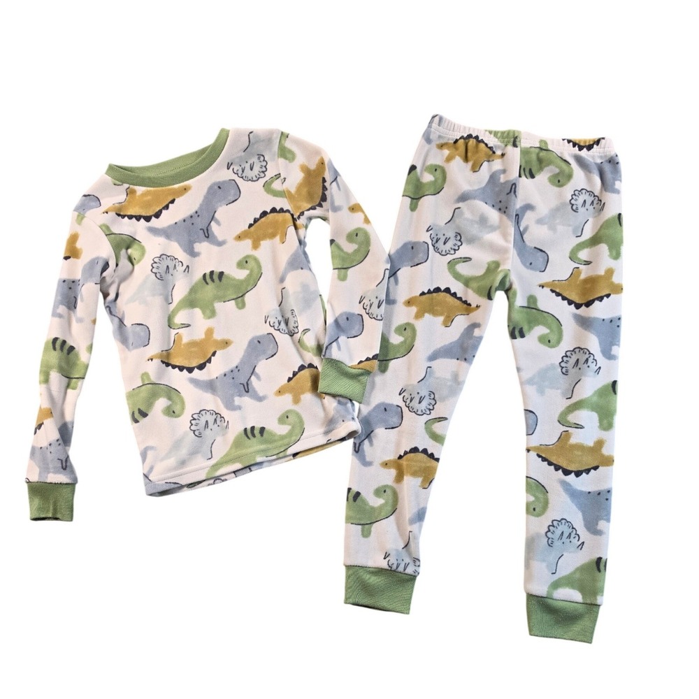 Carter's Two Piece‎ Sleepwear Dinosaur Novelty Pajama Set White Boys 4T
